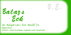 balazs eck business card